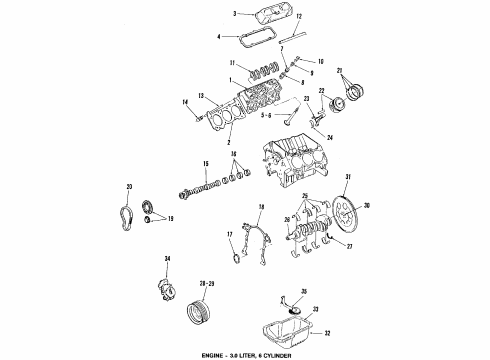 1986 Oldsmobile Delta 88 Engine & Trans Mounting Arm & Pedestal Kit, Cyl Head Diagram for 12332785