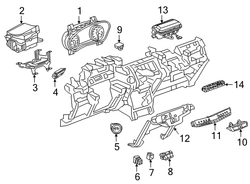 2020 Cadillac XT4 Cluster & Switches, Instrument Panel Hazard Switch Diagram for 84499075