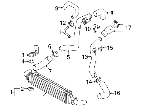 2014 Hyundai Genesis Coupe Turbocharger Cooler Assembly-Intermediated Diagram for 28270-2C102