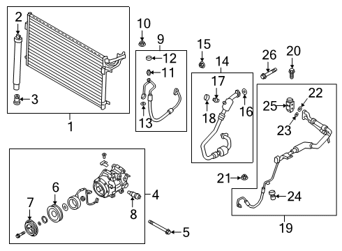 2020 Kia K900 A/C Compressor Compressor Assembly Diagram for 97701J6000