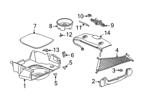 2000 Buick Park Avenue Interior Trim - Rear Body Jack Asm Diagram for 25737070