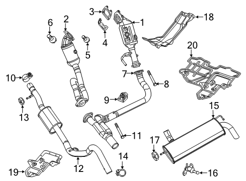 2020 Jeep Wrangler Exhaust Components PIPE-EXHAUST EXTENSION Diagram for 68251970AE