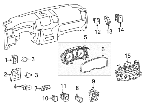 2020 Toyota Land Cruiser Headlamp Washers/Wipers Cluster Lens Diagram for 83852-6AV20