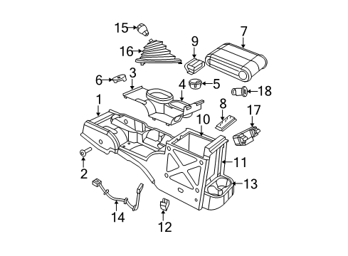 2008 Jeep Wrangler Rear Door BOX/BIN-Floor Console Diagram for 1FG751D5AB