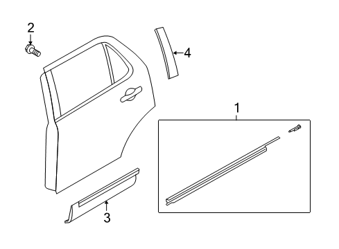 2011 Ford Explorer Exterior Trim - Rear Door Belt Weatherstrip Diagram for BB5Z-7825596-B