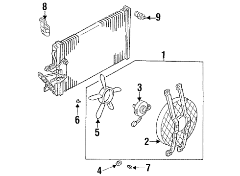 1992 GMC C1500 Fuel Supply Fan Blade Nut Diagram for 11503749