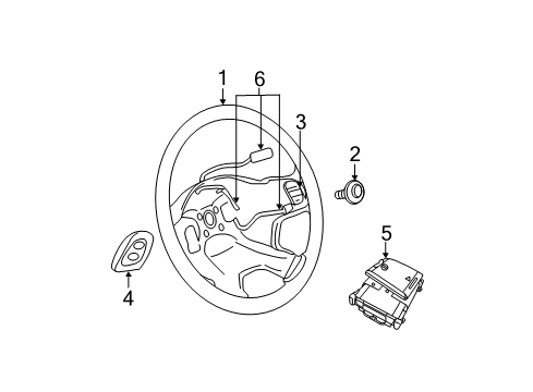 2012 Jeep Liberty Steering Column, Steering Wheel & Trim, Shroud, Switches & Levers Harness-Steering Wheel Diagram for 68087806AC