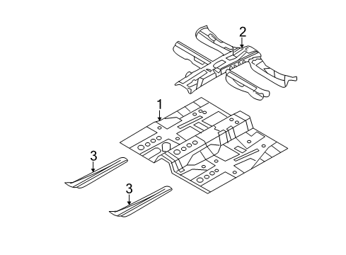 2014 Kia Optima Pillars, Rocker & Floor - Floor & Rails Panel-Center Floor Diagram for 651102T510