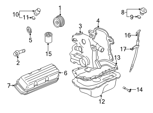 2004 Pontiac Grand Prix Filters Bolt/Screw-Balance Shaft Gear Diagram for 24501367