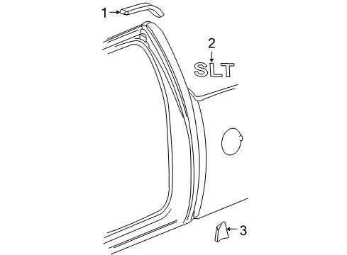 2012 GMC Sierra 1500 Exterior Trim - Cab Roof Molding Diagram for 20815165