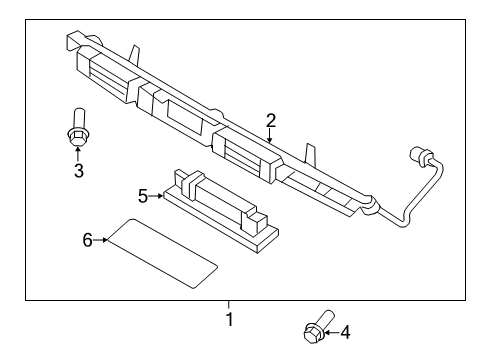 2013 Hyundai Equus License Lamps Lamp Assembly-License Plate, RH Diagram for 92504-3N000