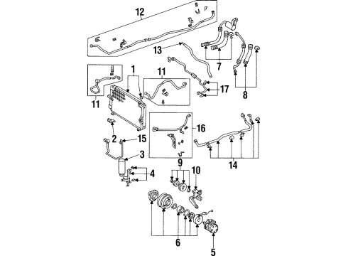 1992 Toyota MR2 A/C Condenser, Compressor & Lines Condenser Diagram for 88460-17060