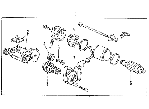 1998 Acura Integra Starter Starter (Reman) Diagram for 06312-P73-A01RM