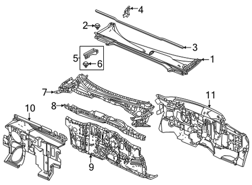 2022 Honda Civic Cowl DASHBOARD (LOWER) Diagram for 61500-T20-305ZZ