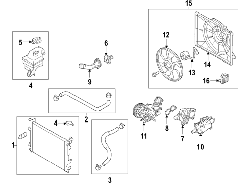 2021 Kia Niro Cooling System, Radiator, Water Pump, Cooling Fan Fan Controller Diagram for 25385-G2000