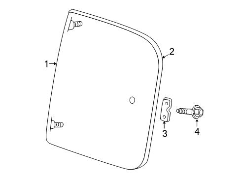 2002 Dodge Dakota Side Glass Latch-Body Side Glass Diagram for 55362014AA