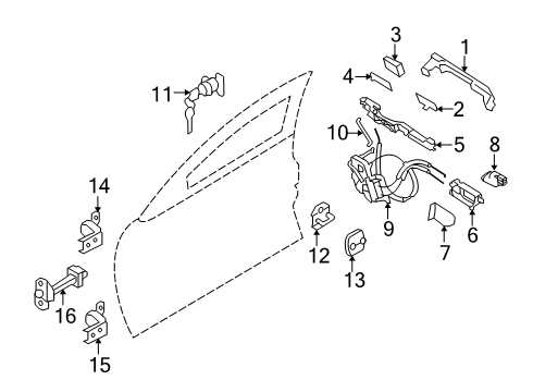 2018 Infiniti Q50 Front Door Handle Assy-Door Inside, Rh Diagram for 80670-6HE0A