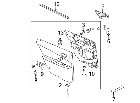 2006 Pontiac G6 Interior Trim - Rear Door Handle Asm-Rear Side Door Inside *Chrome M Diagram for 20819891