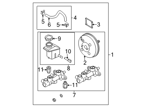 2006 Hyundai Accent Hydraulic System Cylinder Assembly-Brake Master Diagram for 58510-1G000