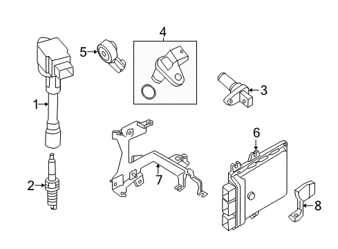 2020 Nissan Murano Ignition System CONDENSER Ignition Coil Diagram for 28351-89901