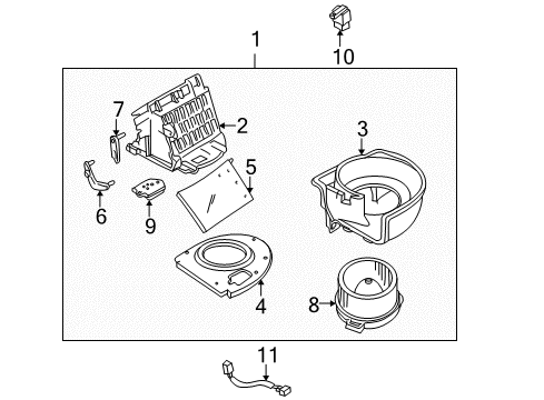 1999 Chevrolet Tracker Blower Motor & Fan Motor, Blower(W/Impeller) Diagram for 91175896