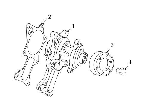 2011 Jeep Wrangler Water Pump Pulley-Water Pump Diagram for 53032861AA