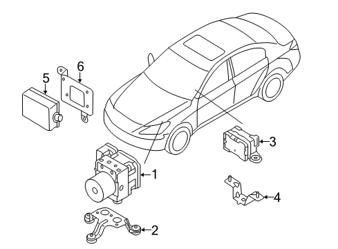 2010 Hyundai Genesis ABS Components, Cruise Control System Bracket Diagram for 95695-3M000