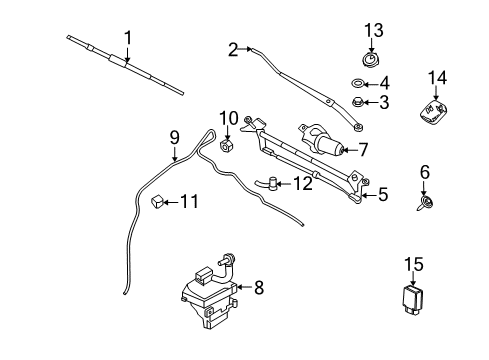 2011 Mercury Milan Wiper & Washer Components Wiper Arm Cover Diagram for 3M8Z-17C526-A