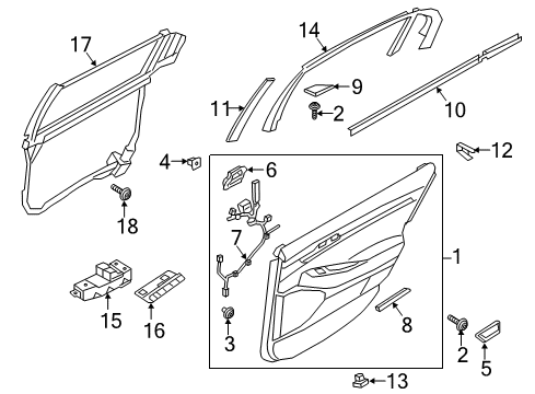 2017 Genesis G90 Rear Door Fastener-Door Trim Diagram for 82315-D2000