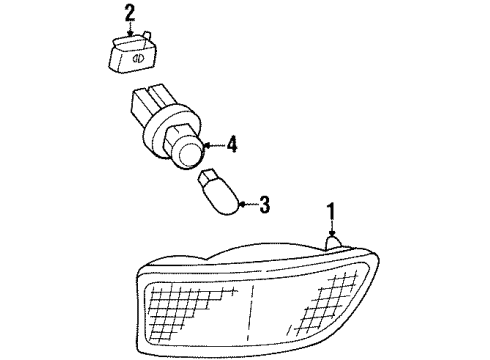 1998 Acura TL Side Marker Lamps Lamp Unit, Driver Side Diagram for 33851-SW5-A01