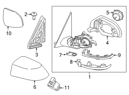 2021 BMW X7 Parking Aid OUSIDE MIRROR SHROUD, CARBON Diagram for 51168739197