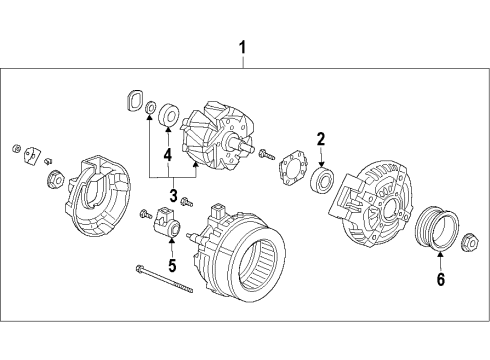 2009 Acura TSX Alternator Alternator Assembly (Csf89) (Denso) Diagram for 31100-R40-A01