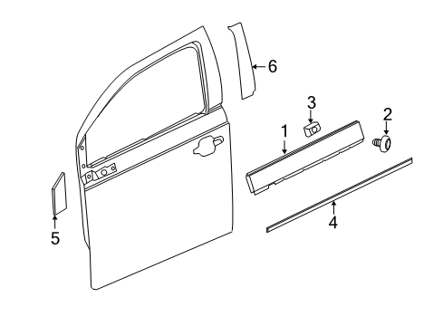 2013 Chevrolet Volt Exterior Trim - Front Door Applique Diagram for 22798195