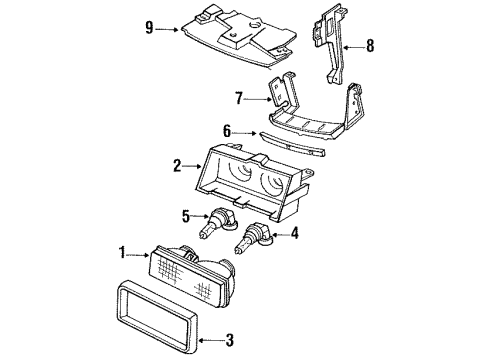 1988 Buick Riviera Headlamps Lens & Housing-Headlamp (RH) Diagram for 16516768