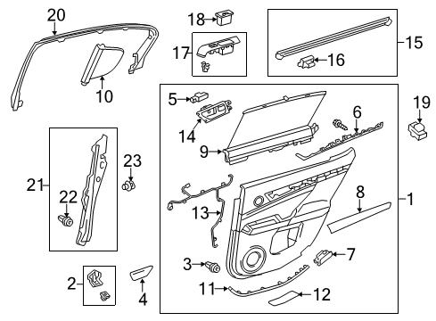 2015 Lexus GS350 Rear Door Motor Assy, Power Window Regulator Diagram for 85710-30491