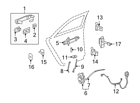 2012 Cadillac CTS Rear Door - Lock & Hardware Handle, Outside Diagram for 22848472