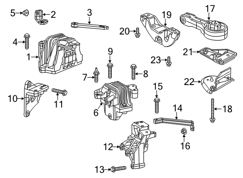 2015 Dodge Journey Engine & Trans Mounting Screw-HEXAGON Head Diagram for 6101982