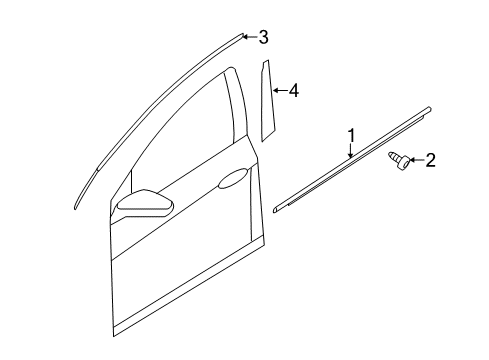 2011 Kia Optima Exterior Trim - Front Door WEATHERSTRIP Assembly-Front Door Belt Diagram for 822202T000