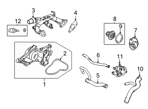 2021 Acura TLX Water Pump COVER, THERMOSTAT Diagram for 19311-6S9-A00