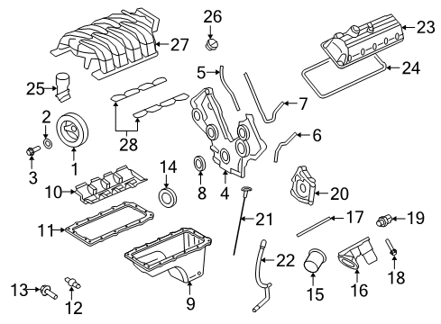 2008 Ford Mustang Powertrain Control EEC Module Diagram for 9R3Z-12A650-KBRM