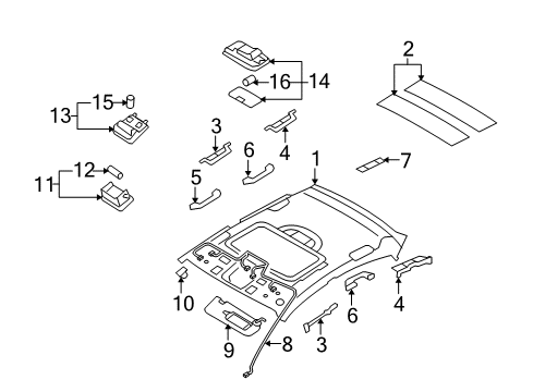 2011 Hyundai Elantra Interior Trim - Roof Bracket Assembly-Assist Handle Front Diagram for 85460-2L200