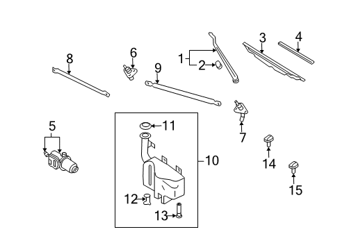 2000 Nissan Xterra Wiper & Washer Components Drive Assembly-Rear Window WIPER Diagram for 28700-7Z000