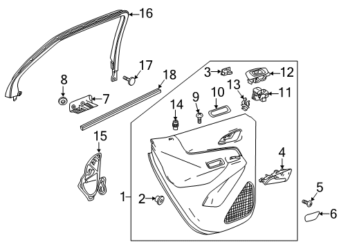 2018 Chevrolet Equinox Interior Trim - Rear Door Belt Weatherstrip Diagram for 84434137