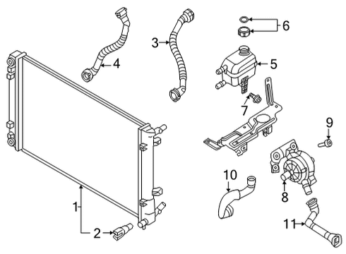 2022 Hyundai Ioniq 5 Inverter Cooling Components TANK ASSY-RESERVOIR Diagram for 25430-GI000