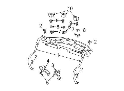 2005 Chevrolet Monte Carlo Seat Belt Buckle End Diagram for 88893317