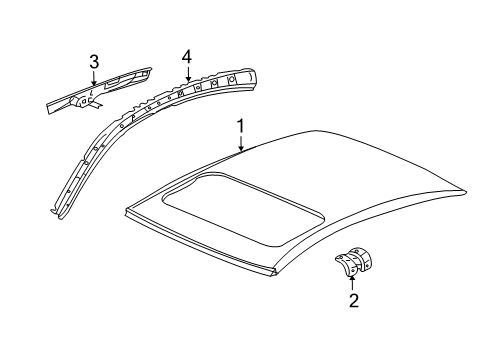 2011 Acura TL Roof & Components Panel, Roof Diagram for 62100-TK4-A11ZZ