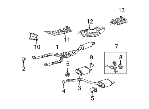 2010 Lexus GS460 Exhaust Components Exhaust Tail Pipe Assembly Diagram for 17430-38580