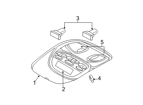 2007 Dodge Durango Overhead Console Lamp-Dome And Reading Diagram for YQ85BD1AA