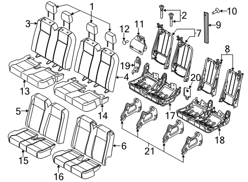 2016 Ford Transit-150 Rear Seat Components Seat Cushion Pad Diagram for CK4Z-9963840-AA