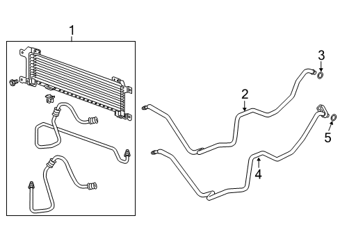 2007 Cadillac STS Trans Oil Cooler Transmission Fluid Cooler Upper Hose Diagram for 19129780